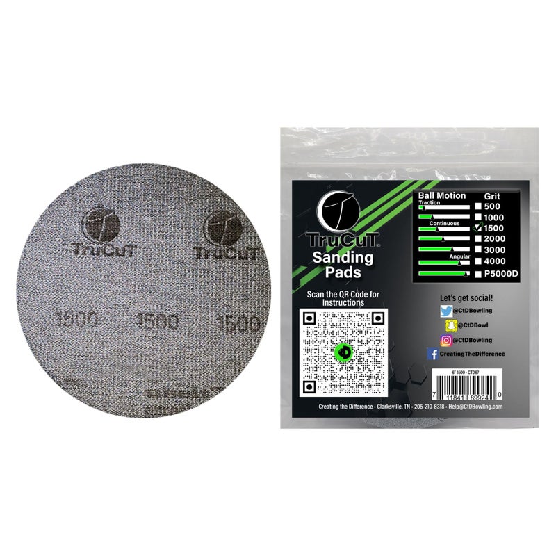 Creating the Difference TruCut Sanding Pads | Made Specifically for Bowling Balls | Resurfacing â€“ Surface Management (1500 Grit, 6 inch) - Image 1